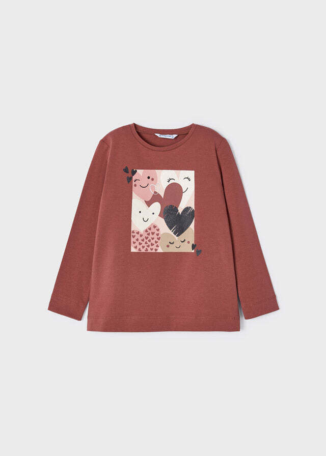 Mayoral 4034 Girl's Long Sleeve Smiley Heart T-Shirt – Masala