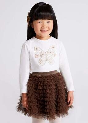 Mayoral 4093 Girl's Long Sleeve Butterfly T-Shirt – Crudo