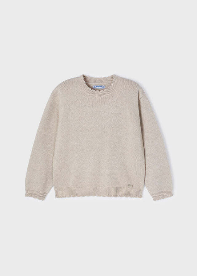 Mayoral 4301 Girl’s Long Sleeve Scalloped Edged Sweater