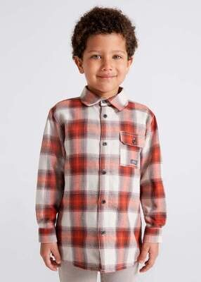 Mayoral 4183 Boy’s LS Checked Flannel Shirt /OXIDO