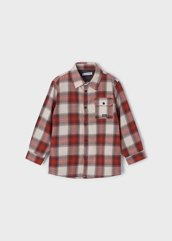 Mayoral 4183 Boy’s LS Checked Flannel Shirt /OXIDO