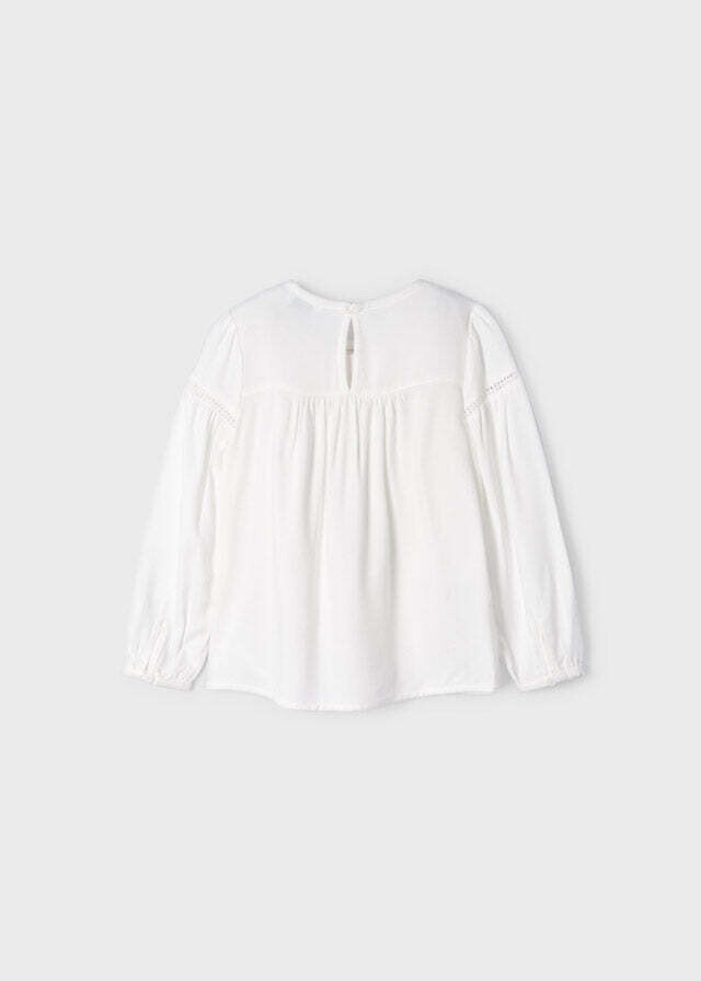 Mayoral 4191 junior girls white bohemian style blouse