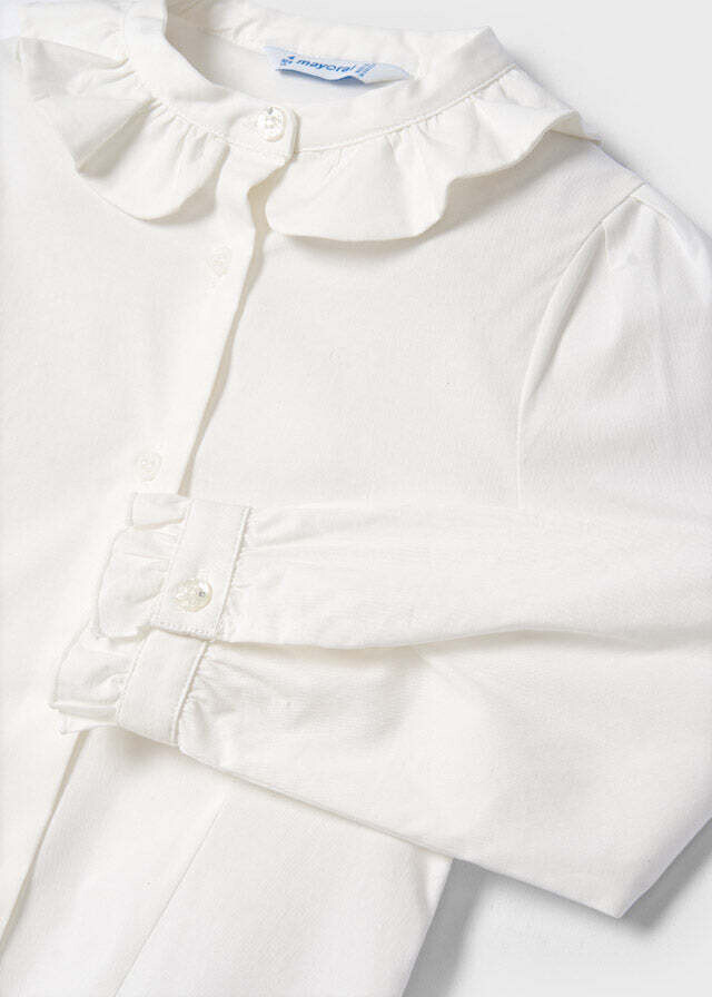 Mayoral 4193 Girl's Long Sleeve Poplin Blouse