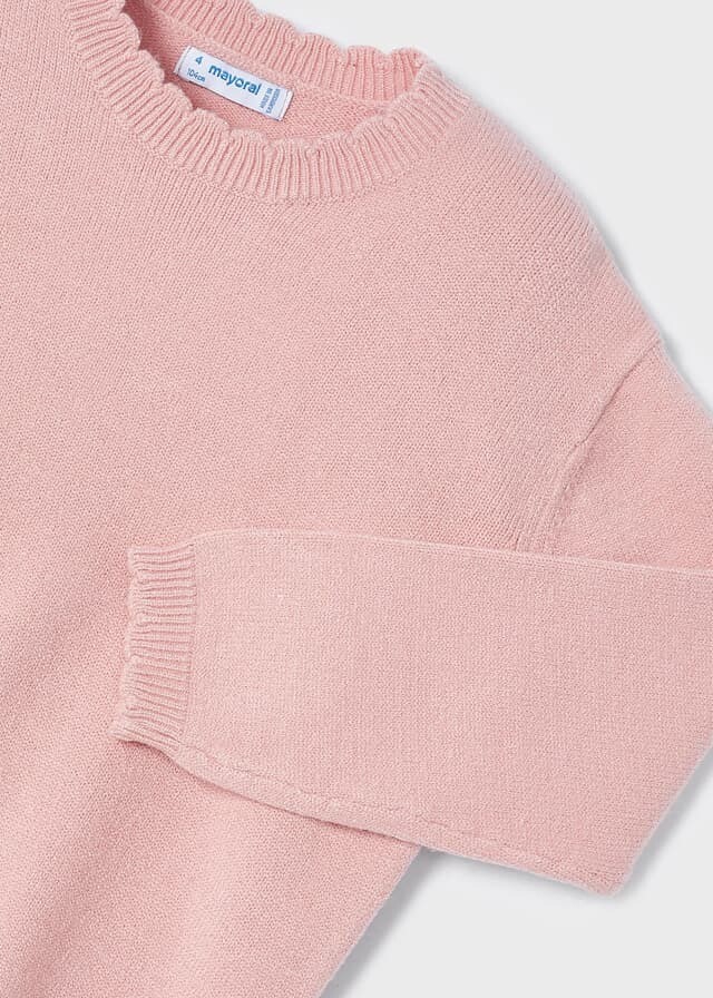 Mayoral 4301 Girl’s Long Sleeve Scalloped Edged Sweater