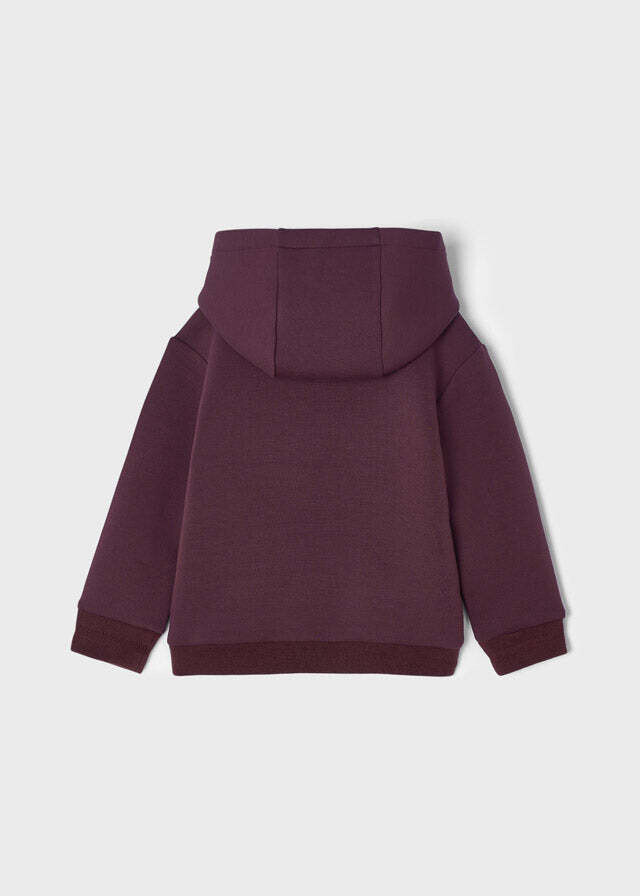 Mayoral 4448 junior boys maroon coloured hoodie with embroidered M design