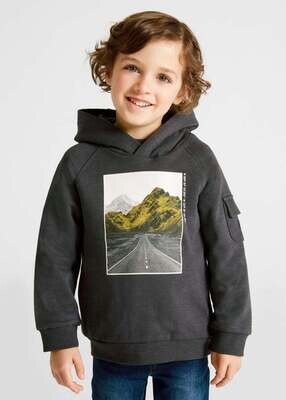 Mayoral 4452 Boy’s LS Mountain Hoodie /CARBONO