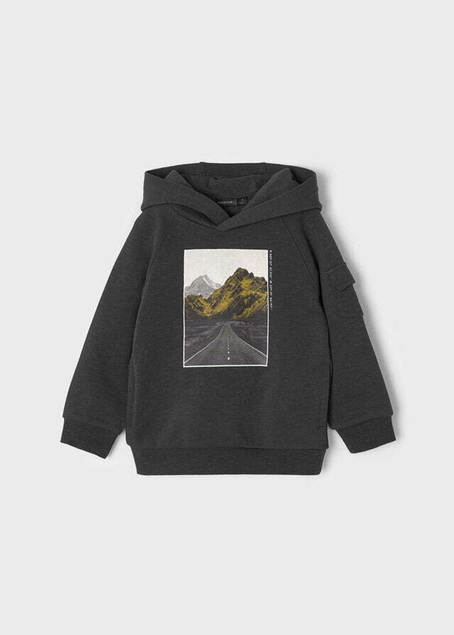 Mayoral 4452 Boy’s Long Sleeve Mountain Hoodie – Carbono