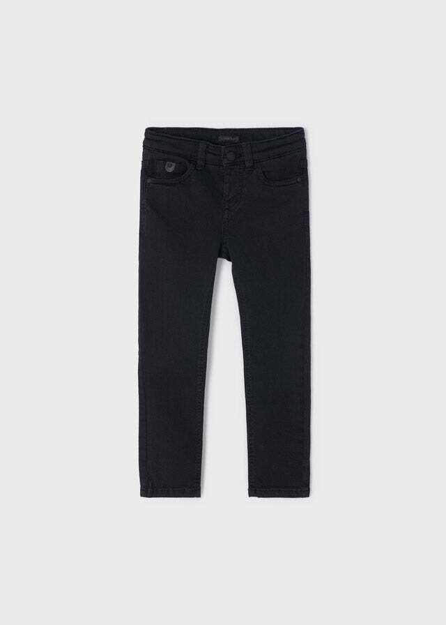 Mayoral 4583 Boy's Skinny Twill Denim Jeans w/ 5 Pockets – Negro