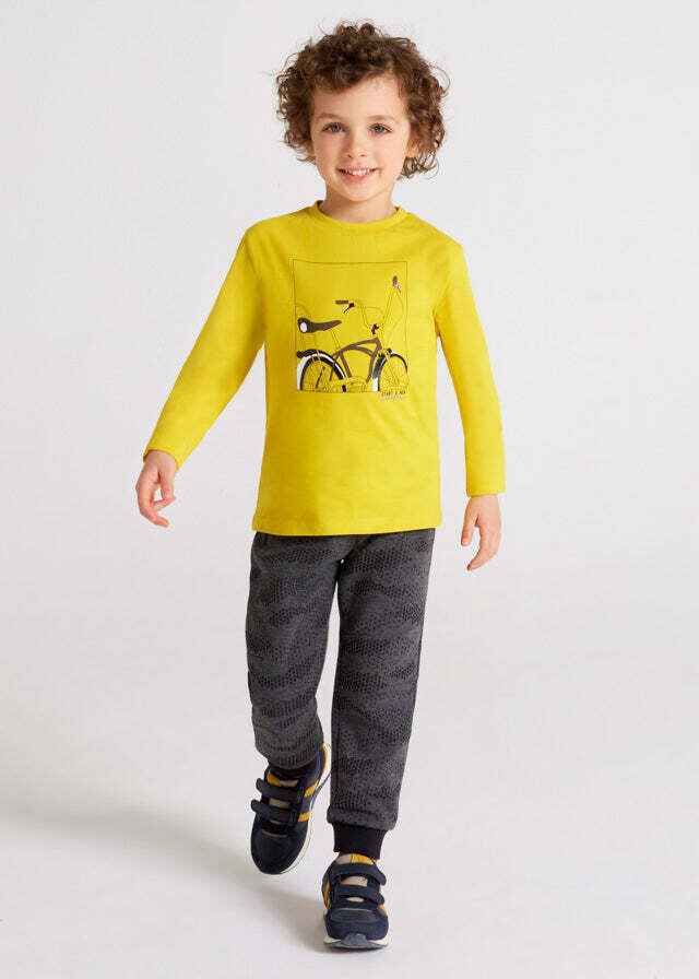 Mayoral 4589 Boy’s Printed Interlock Joggers – Negro