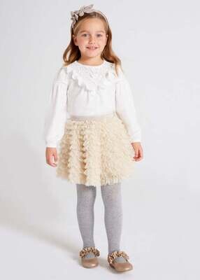 Mayoral 4945 Girl's Tulle Ruffle Skirt
