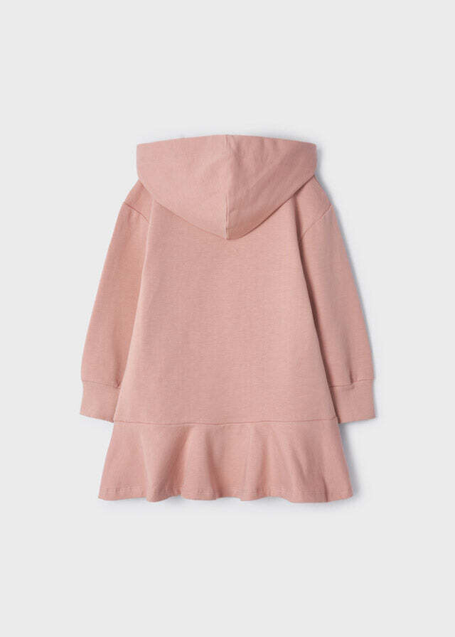 Mayoral 4967 Girl's Long Sleeve Hooded Fleece Dress – Rosado