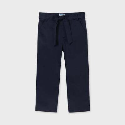 Mayoral Girls navy blue pants with a belt wou can tie up and it’s adjustable from the inside 6540