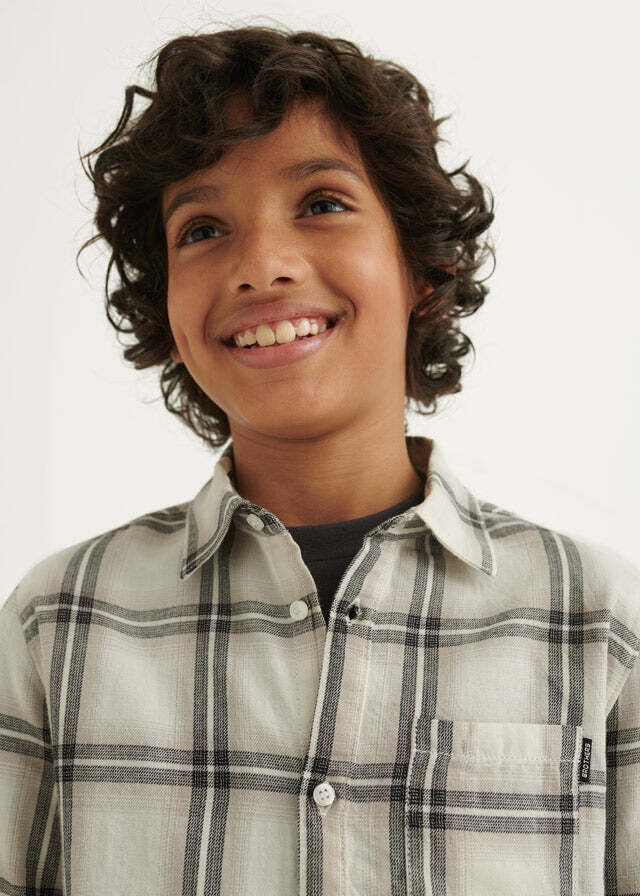 Mayoral 7166 Boy's Long Sleeve Button Up Flannel Shirt – Nata