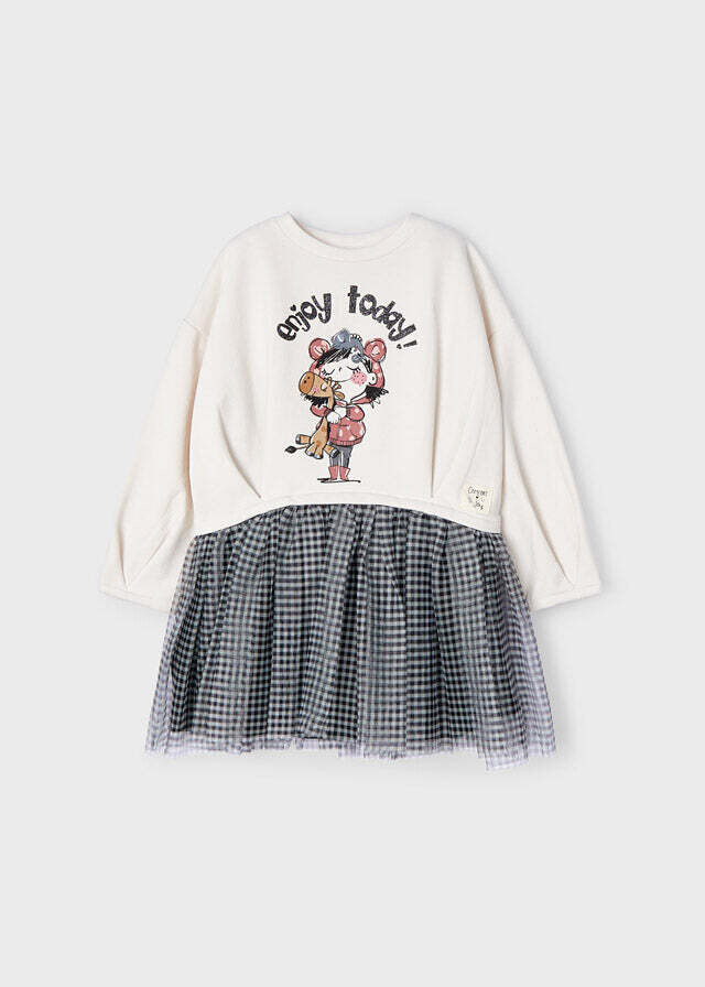 Mayoral 4971 Girl's Gingham Tulle Dress – Garbanzo