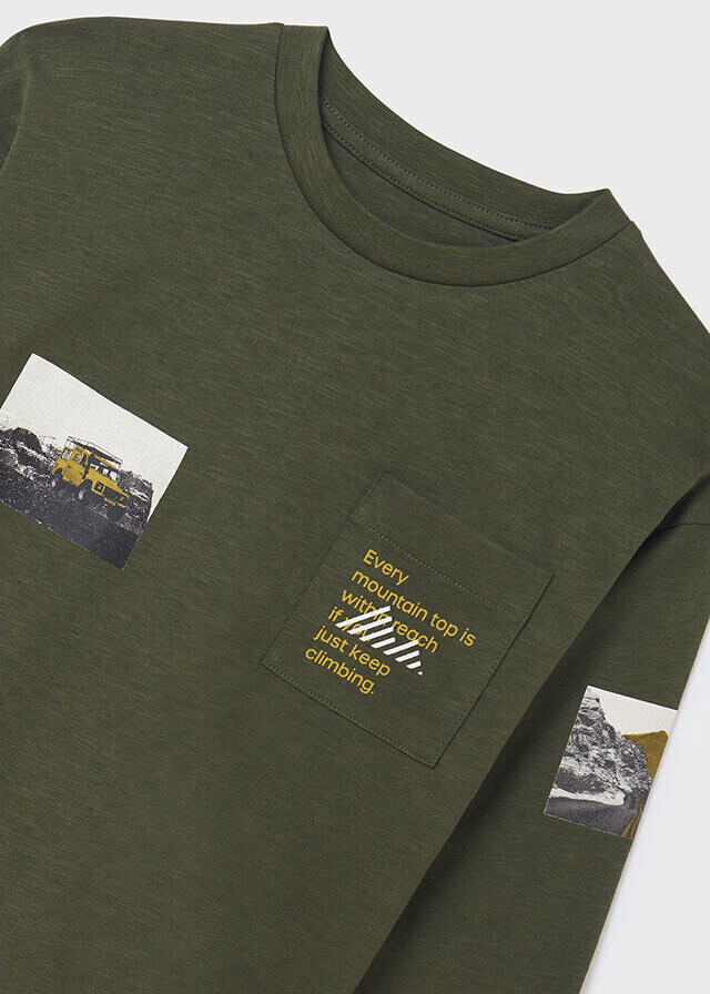 Nukutavake 7006 Boy's Long Sleeve “Every Mountain Top…” T-Shirt w/ Pocket – Liquen
