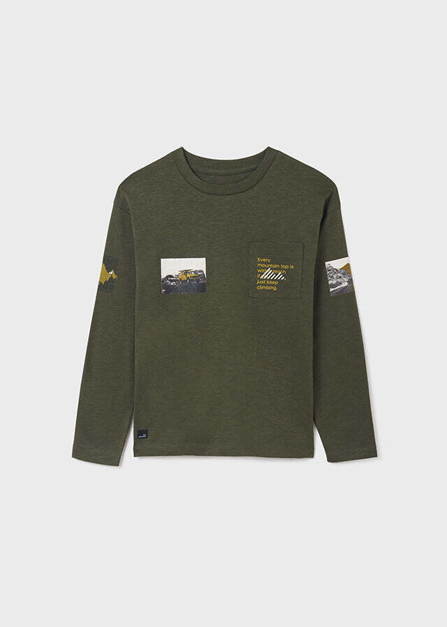 Nukutavake 7006 Boy's Long Sleeve “Every Mountain Top…” T-Shirt w/ Pocket – Liquen