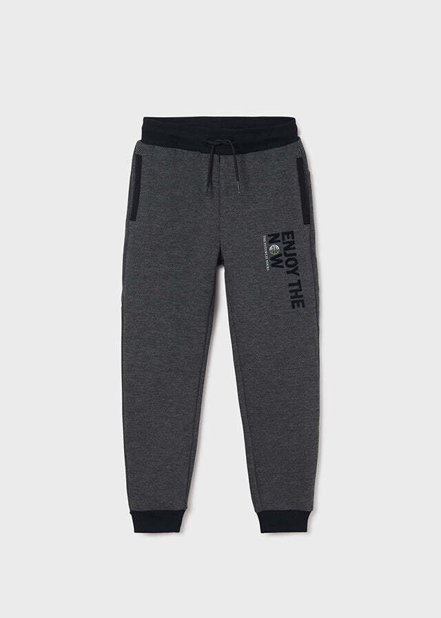 Nukutavake 7577 Boy's ''Enjoy the Now'' Joggers – Negro