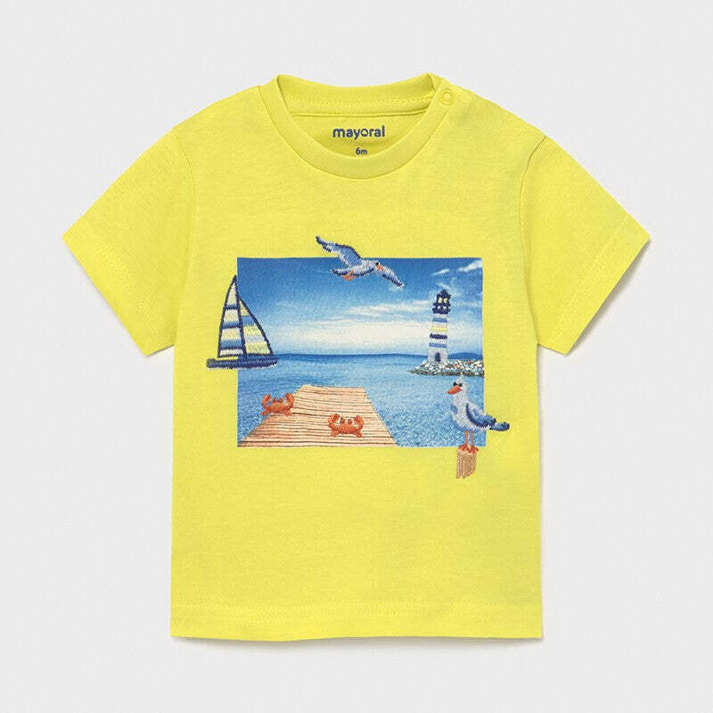 Mayoral 1009 Baby Boy’s T-Shirt Yellow & Pant Blue Set 2PC, Size: 6M