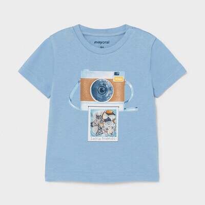 Mayoral 1003 Baby Boy’s T-Shirt Light Blue & Short Brown Set 2PC
