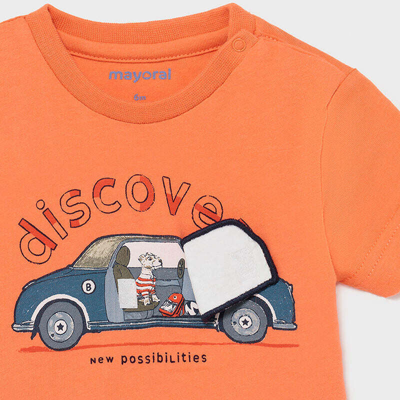 Mayoral 1006/1248 Baby Boy’s T-Shirt Orange & Jean Short Set 2PC