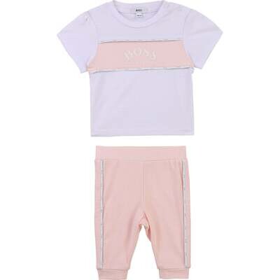 Hugo Boss J98316/N54 Baby Girl T-shirt White/Pink & Legging Pink Set