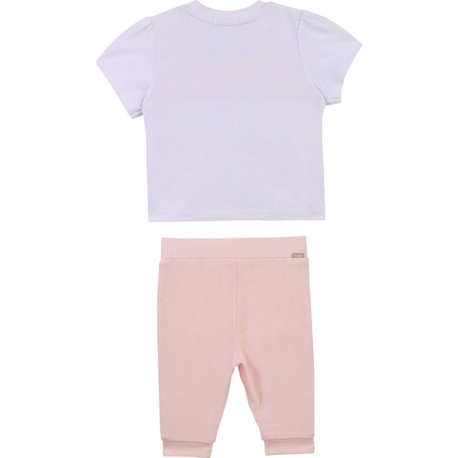 Hugo Boss J98316/N54 Baby Girl T-shirt White/Pink & Legging Pink Set