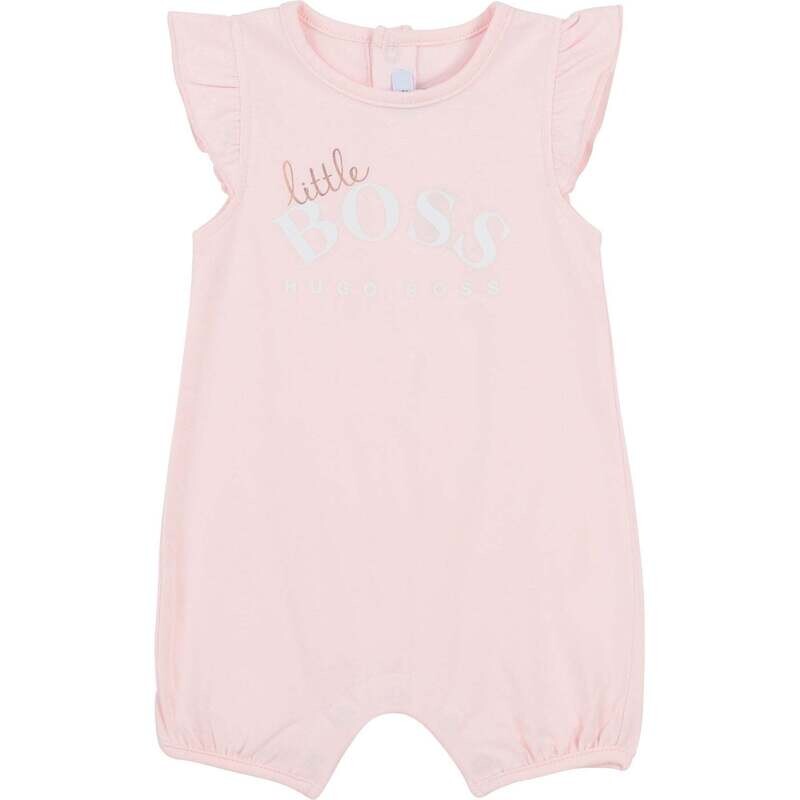 Hugo Boss J94282 44L Baby Girl 9M Onesie Pink Little Boss