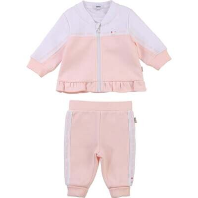 Hugo Boss J98315/S01 Baby Girl T-shirt, Jacket & Legging Pink/White Set