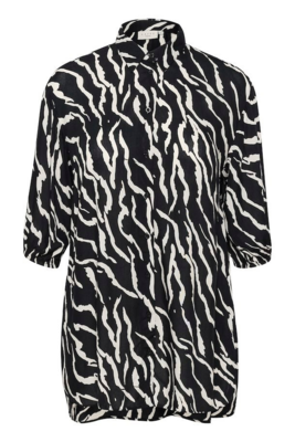 Kaffe Curve 10581447 Women's Black & White Button Up Blouse