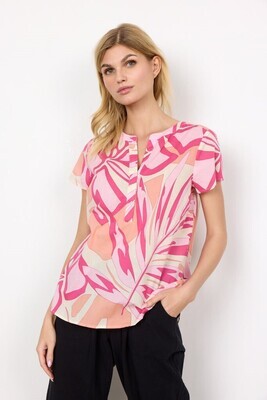 Soyaconcept 40012-40 Women's Short Sleeve Floral Blouse