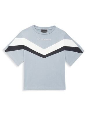 Armani 3R4TJV 1JWZZ Boy’s SS Chevron Logo T-Shirt/, Color: BLUE, Size: 4