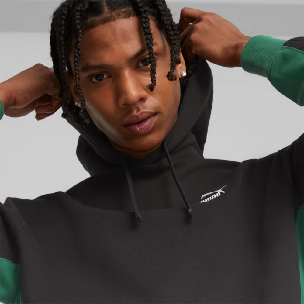 Puma 535619 56 Mens Black & Green Hoodie