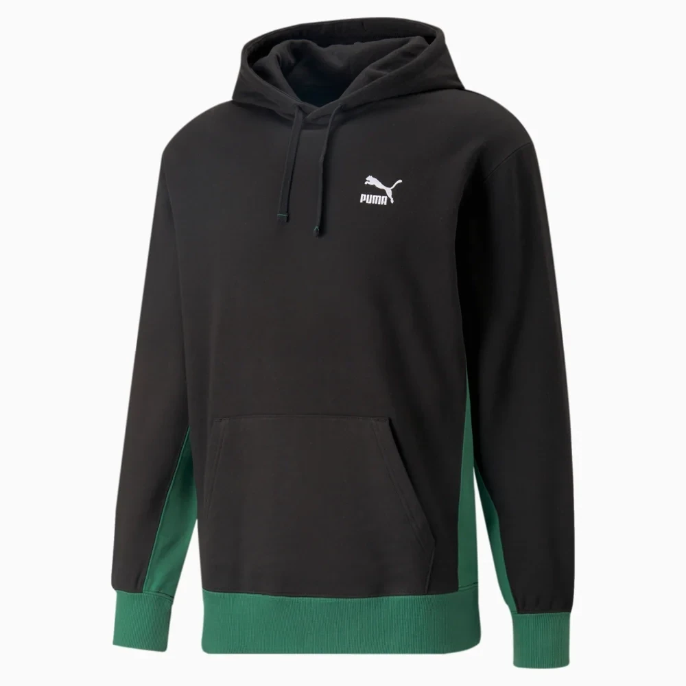 Puma 535619 56 Mens Black & Green Hoodie
