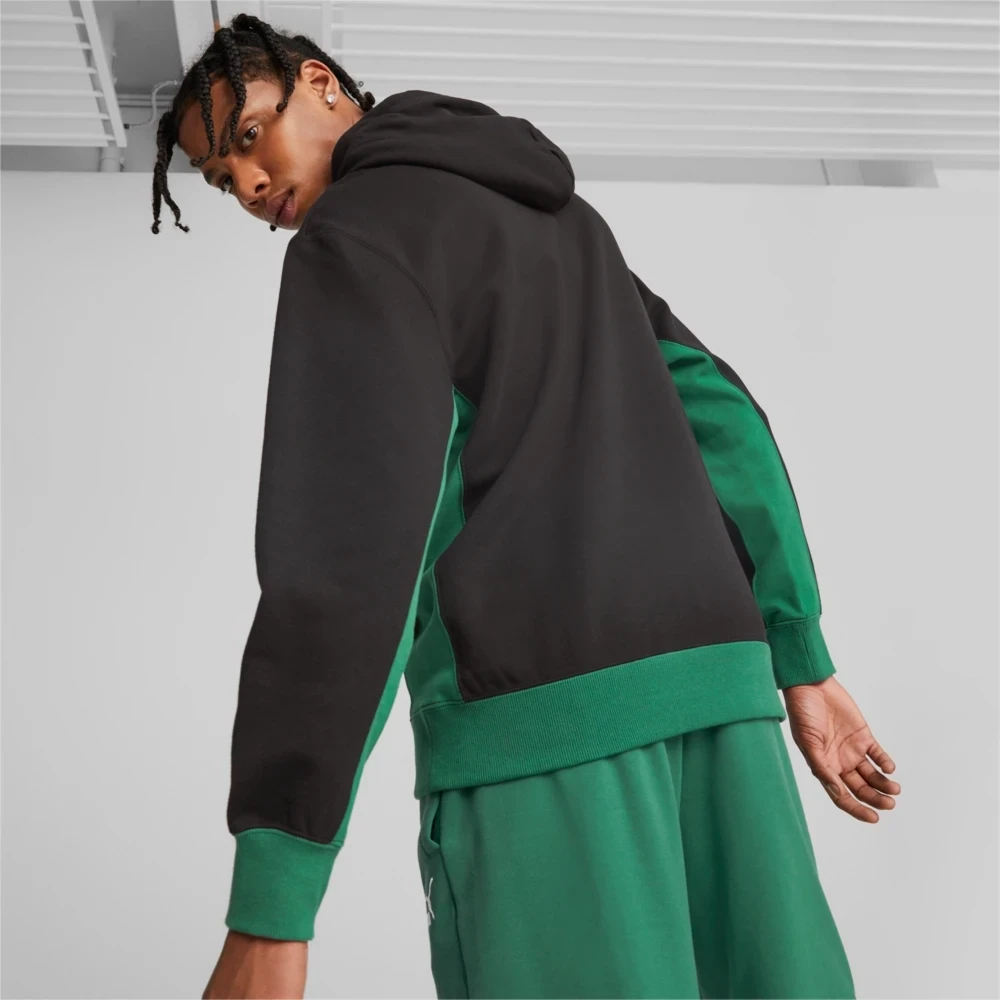 Puma 535619 56 Mens Black & Green Hoodie