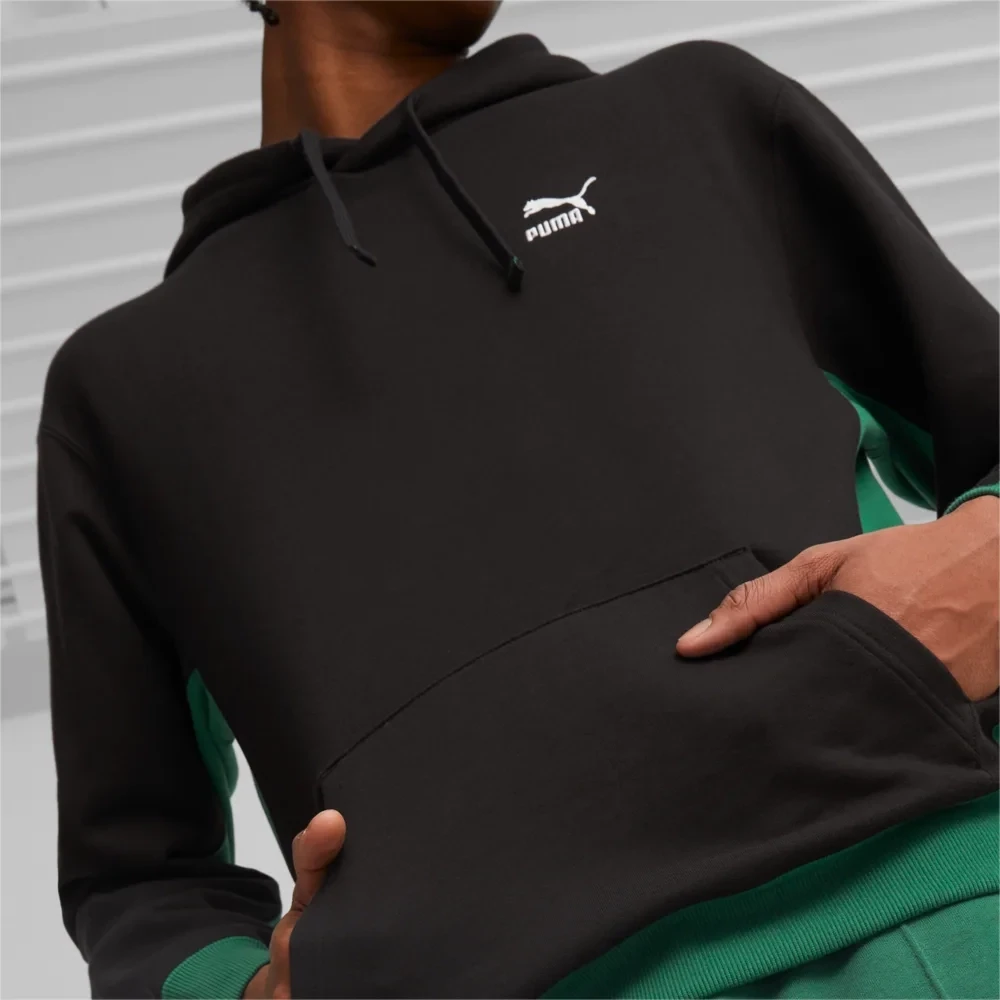 Puma 535619 56 Mens Black & Green Hoodie