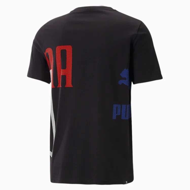 Puma 538187 01 Mens Black with White & Orange Design T-Shirt