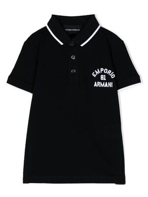 Armani 3R4FJ7 1JTKZ Boy's Short Sleeve EA Logo Detail Polo