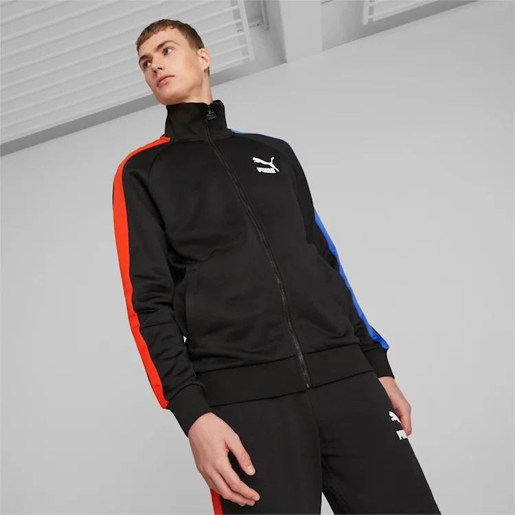 Puma 539484 56 Mens Black, Blue, & Orange Track Jacket