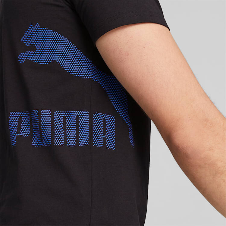 Puma 538187 01 Mens Black with White & Orange Design T-Shirt