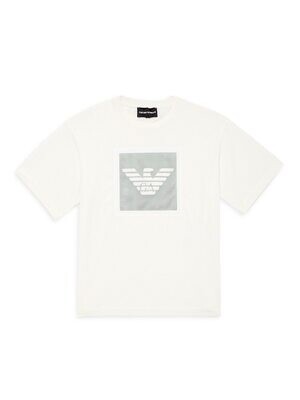 Armani 3R4TJ3 4J5WZ Boy’s Short Sleeve Mesh Logo T-Shirt – Green-White