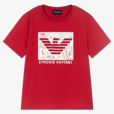 Armani 3R4TJ6 3J52Z Boy's Short Sleeve Graphic T-Shirt