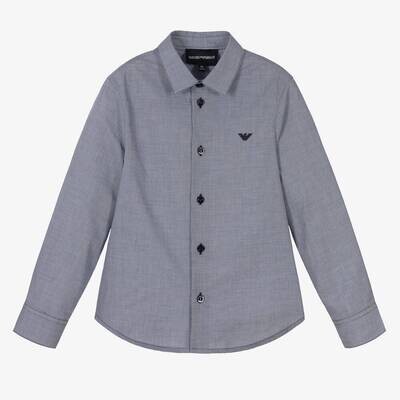 Armani 6L4C09 4N78Z Boy’s LS Button Down Shirt w/ Logo Detail /AZZURRA