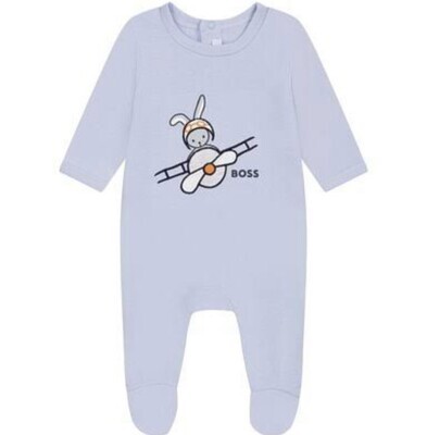 Hugo Boss J97190/771 Baby Boys Blue Onesie With Plane Design