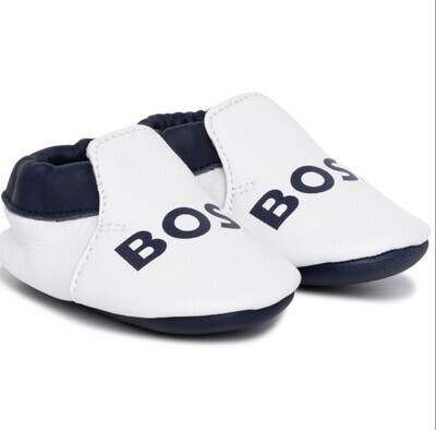 Hugo Boss J99113 Baby Boys White and Navy Blue Shoes
