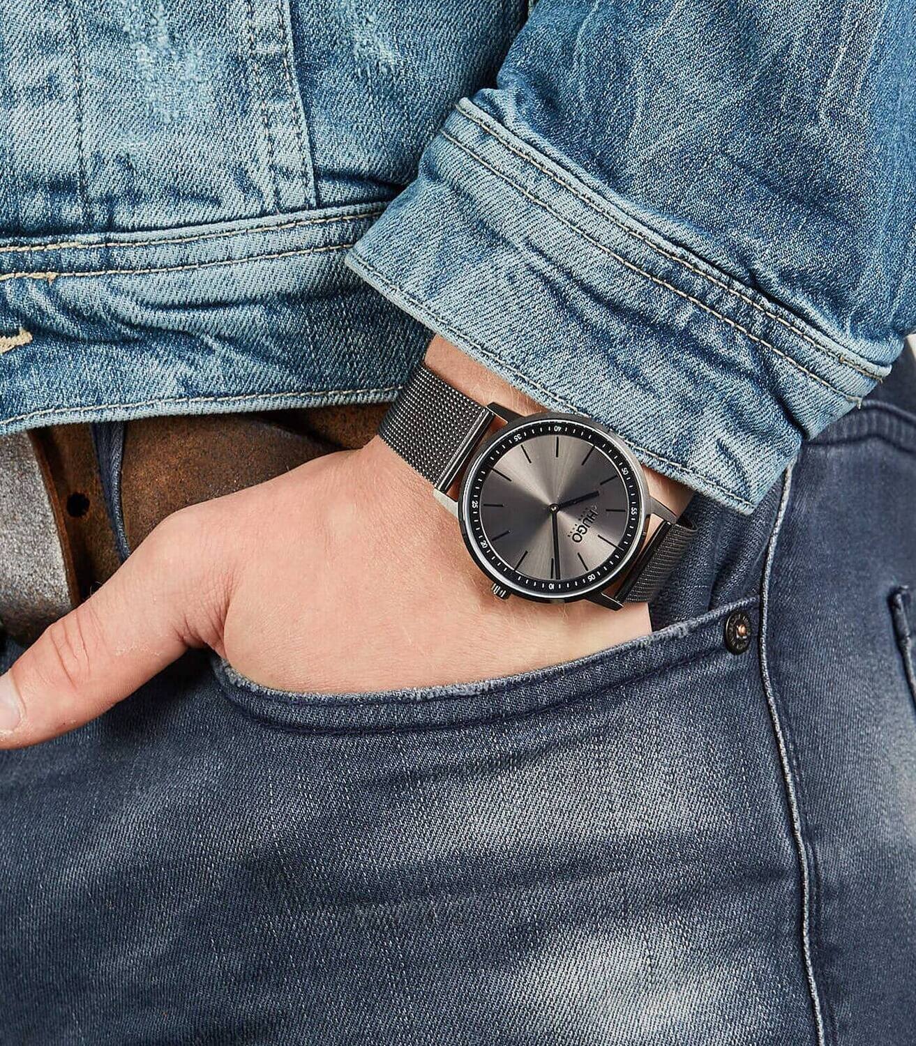 Hugo Boss 1520012 Mens Watch Grey Face grey Metal Strap