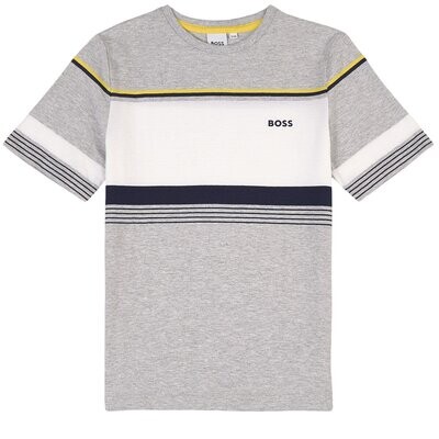 Hugo Boss J25M04 Boy's Short Sleeve T-Shirt – Chine Grey