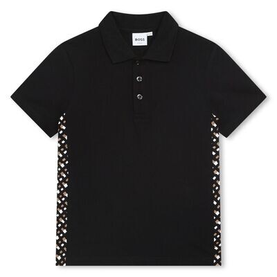 Hugo Boss J25O27 Boy’s Short Sleeve Polo w/ HB Monogram on Sides