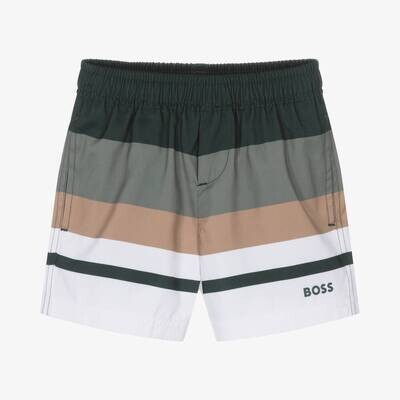 Hugo Boss J24849 Boy's Swim Shorts – Green