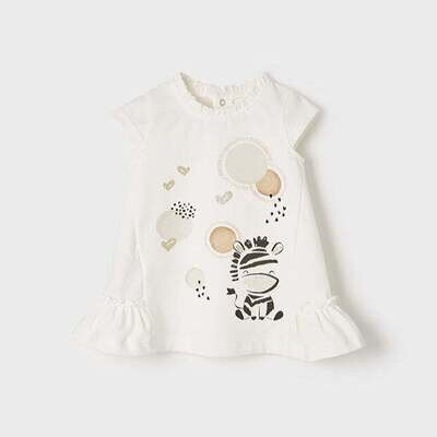Mayoral 1924 Baby Girl’s Zebra, Hearts & Polka Dots Cap Sleeve Dress – Crudo