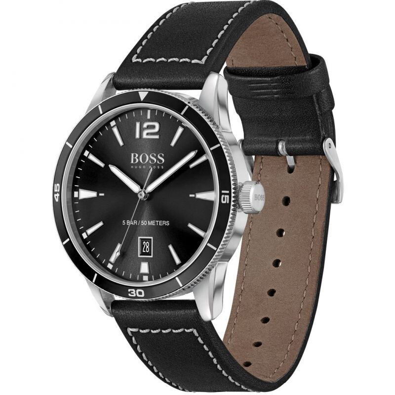 Hugo Boss 1570124 42mm Quartz Watch & Leather Bracelet Set